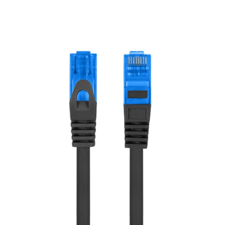 Екраниран кабел Lanberg 42715, S / FTP, Cat6A, 2xRJ45, 10 м, AWG 26, 500 MHz, LSZH, Мрежова връзка, Ethernet, Черен