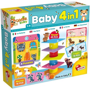 Joc Lisciani de Logica 4 in 1 - Animalute Jucause Joc Lisciani de Logica 4 in 1 - Animalute Jucause