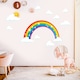 Sticker decorativ Giftify Curcubeu Sclipitor cu soare cu norisori, autocolant de perete pentru camera copii, 40x73 cm