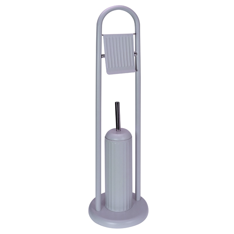 Suport metalic perie WC si hartie igienica, 20 cm x 80 cm, 2.3 kg, Bleu