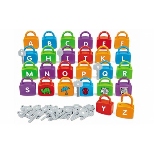 Joc educativ Montessori Alfabetul cu incuietori Onshine, 52 piese