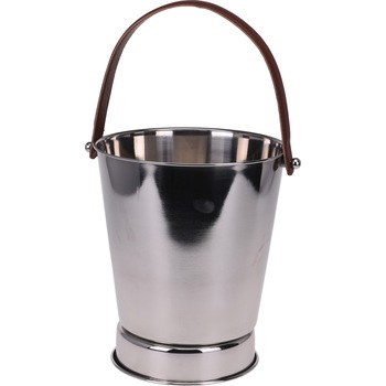 Frapiera pentru Sampanie cu maner din Piele Maro, 24x27 cm, Inox, 1,11 Kg Frapiera pentru Sampanie cu maner din Piele Maro, 24x27 cm, Inox, 1,11 Kg