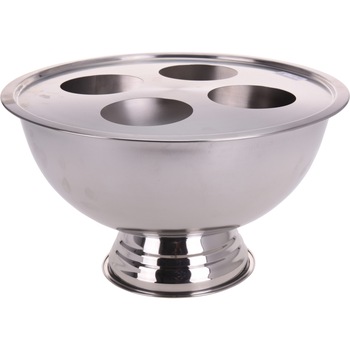 Frapiera inox cu picior, pentru 4 sticle, diametru 40 cm, h24 cm Frapiera inox cu picior, pentru 4 sticle, diametru 40 cm, h24 cm