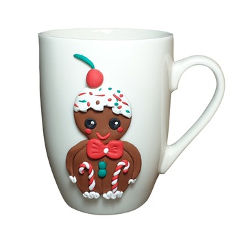 Cana handmade gingerbread, Cana personalizata din lut polimeric Fimo, Cadouri de craciun, Decoratiuni de craciun Cana handmade gingerbread, Cana personalizata din lut polimeric Fimo, Cadouri de craciun, Decoratiuni de craciun