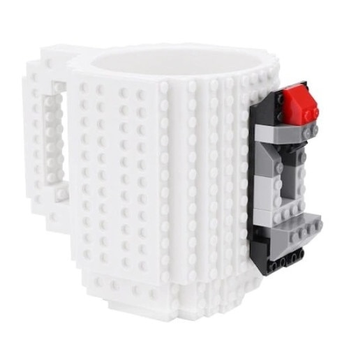 Cana design Lego, Alb, 350 ml, Plastic