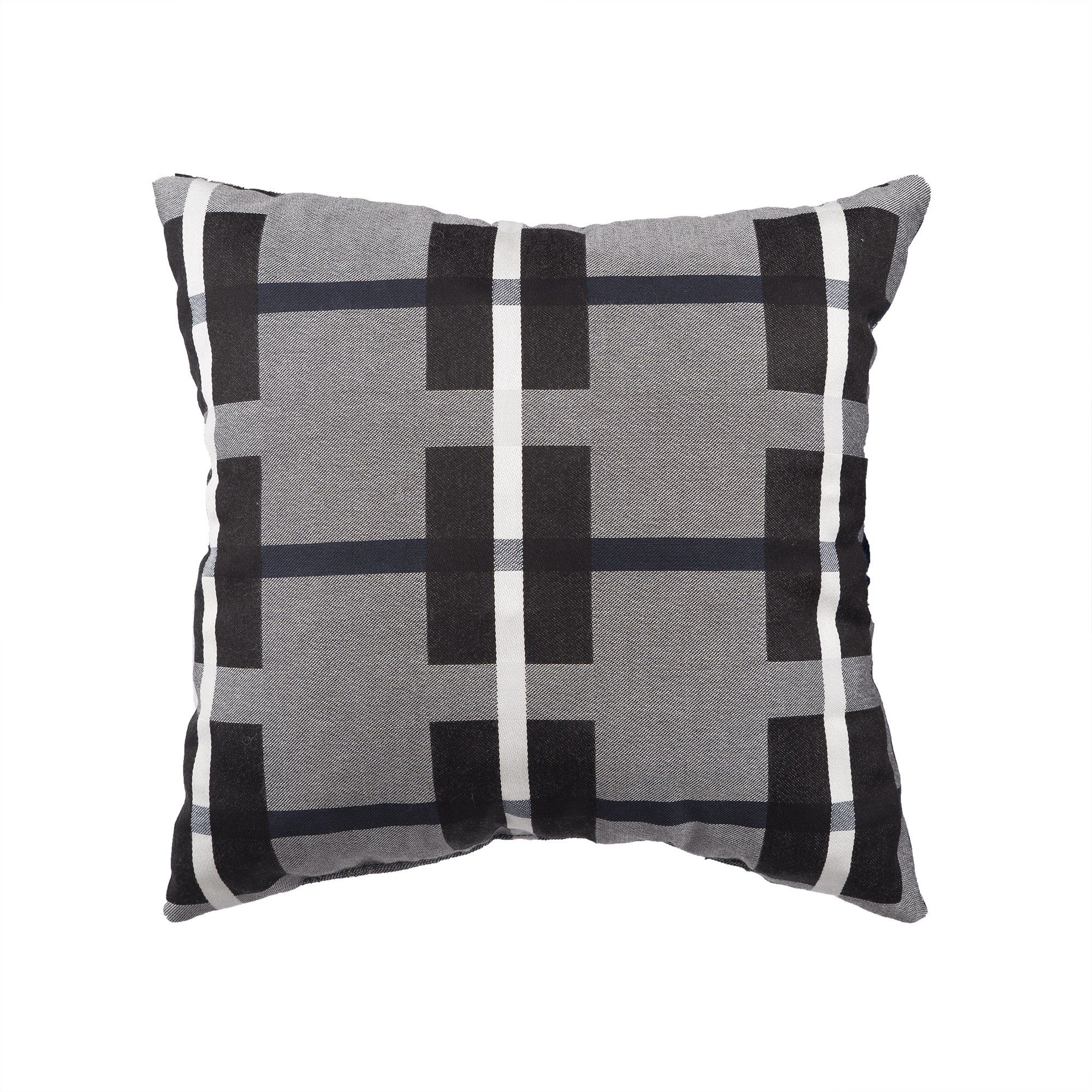 Perna decorativa cu motive geometrice abstracte,gri cu alb, dimensiune 40x40 cm