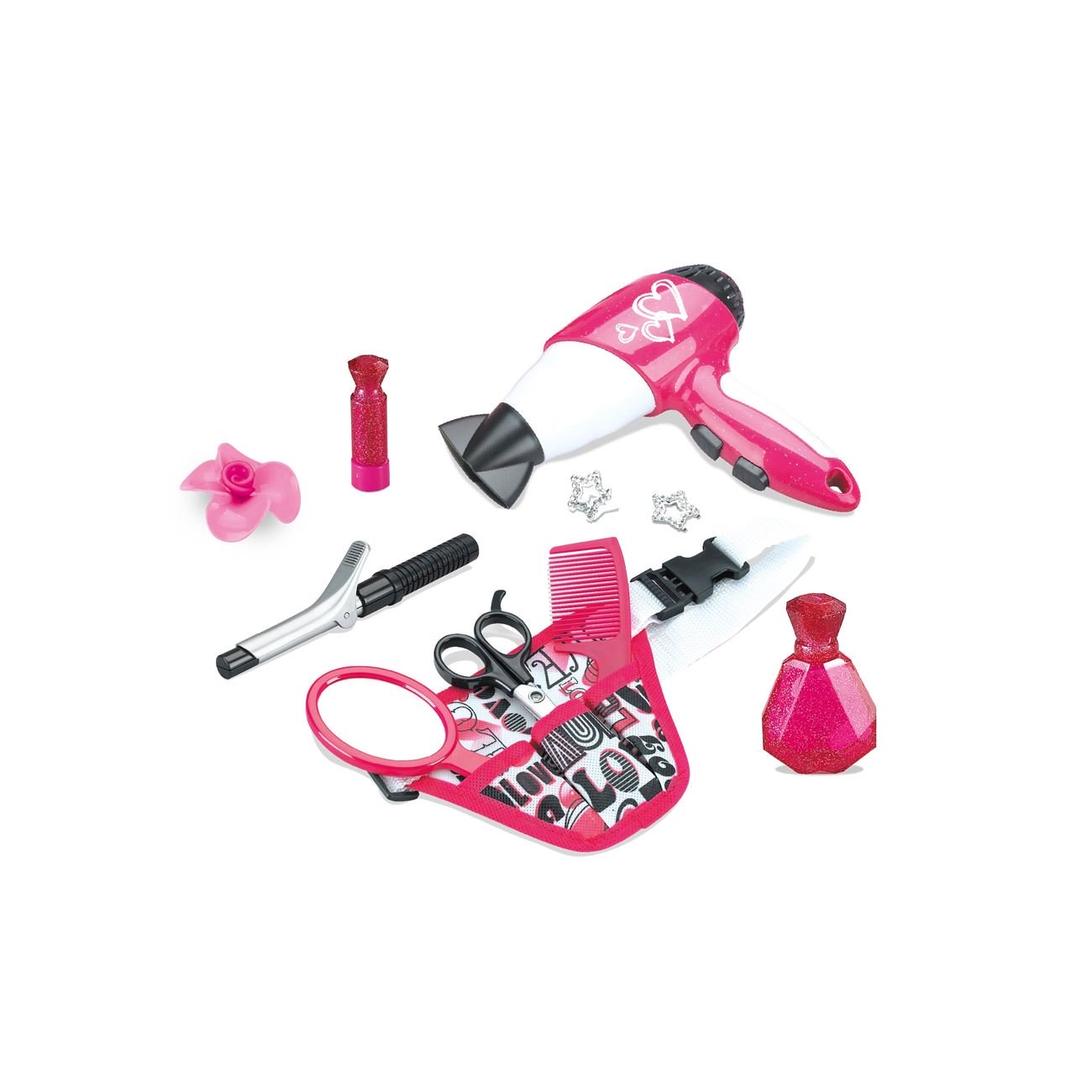 Set de coafor Sta pentru fetite,cu 8 piese multicolore