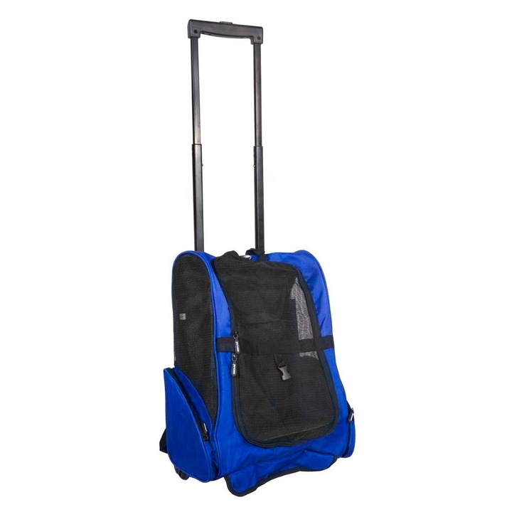 Geanta transport animale de companie 2 in 1 Timeless Tools, Sarcina 15 kg, Curea si maner reglabile, 45 x 106 x 31.5 cm, Albastru