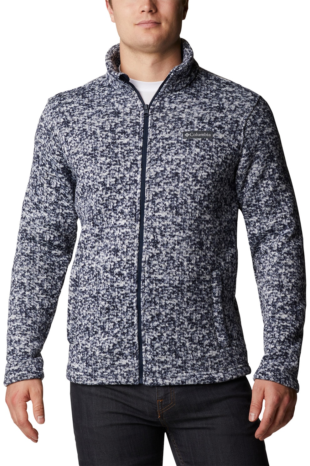 Columbia, Bluza sport cu fermoar Chillin, Bleumarin/Alb