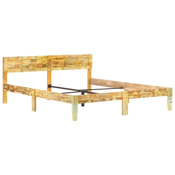 Cadru de pat vidaXL, Lemn reciclat, 160 x 200 cm, Maro Cadru de pat vidaXL, Lemn reciclat, 160 x 200 cm, Maro