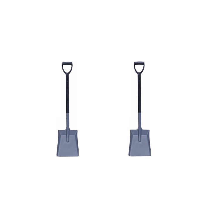 Set doua Lopeti pentru zapada cu coada din metal, ATS, pentru uz casnic sau profesional, curatarea parcarilor, cailor de acces catre locuinte si a trotuarelor