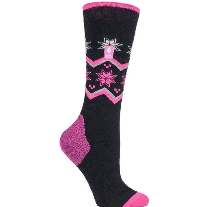 Ски чорапи Heat Holders Ultra Lite, Черен/розов, 37-42 EU