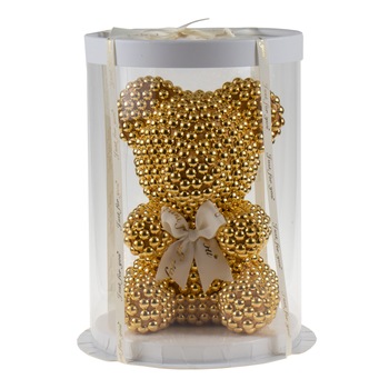 Ursulet perle in ambalaj cutie, 20 cm, Auriu / CF4797-auriu