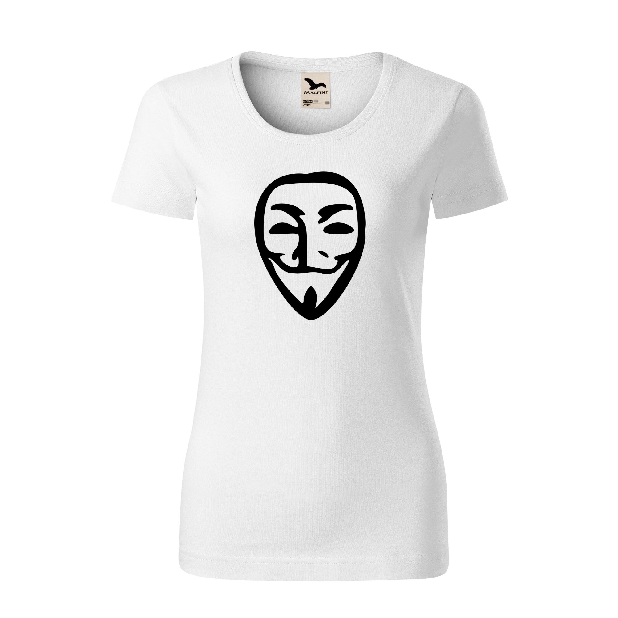 Tricou dama clasic, Malfini, Anonymous, Alb, L
