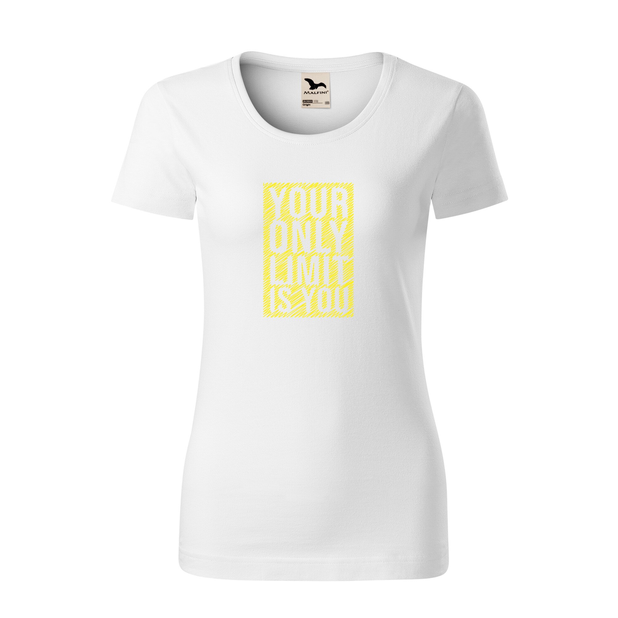 Tricou dama clasic, Malfini, Your only limit is you, Alb, M