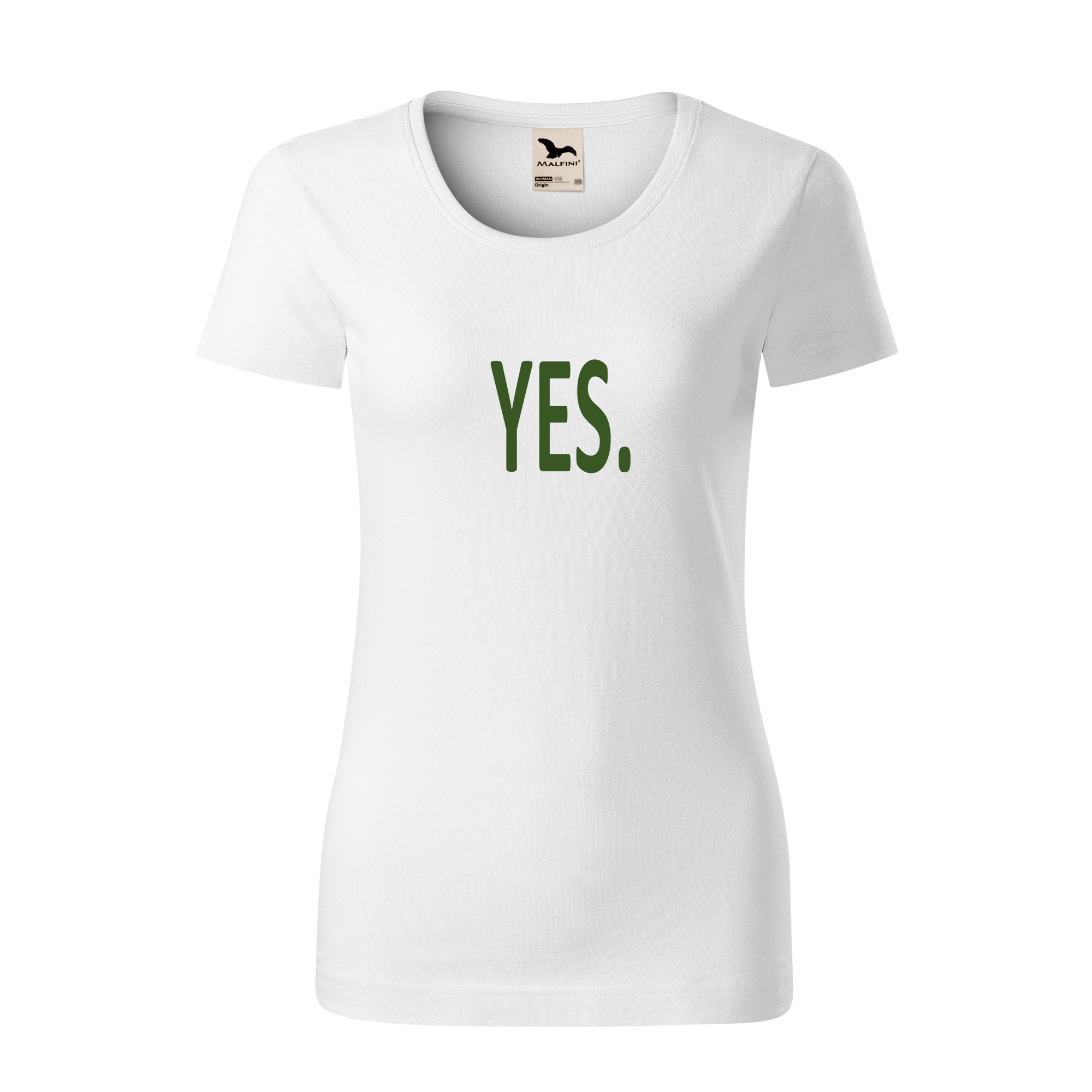 Tricou dama clasic, Malfini, YES, Alb, L