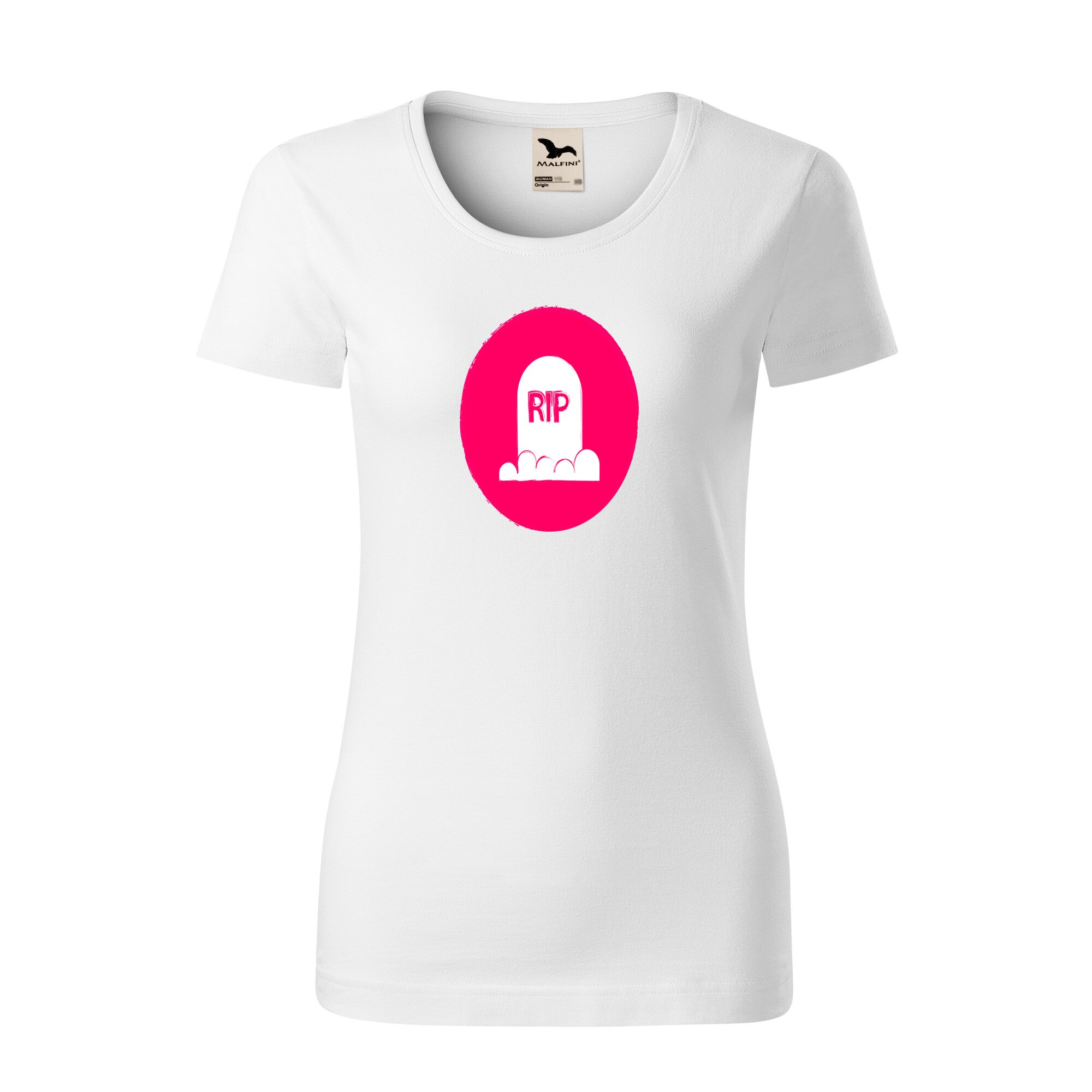 Tricou dama clasic, Malfini, Rest in Peace Halloween, Alb, L