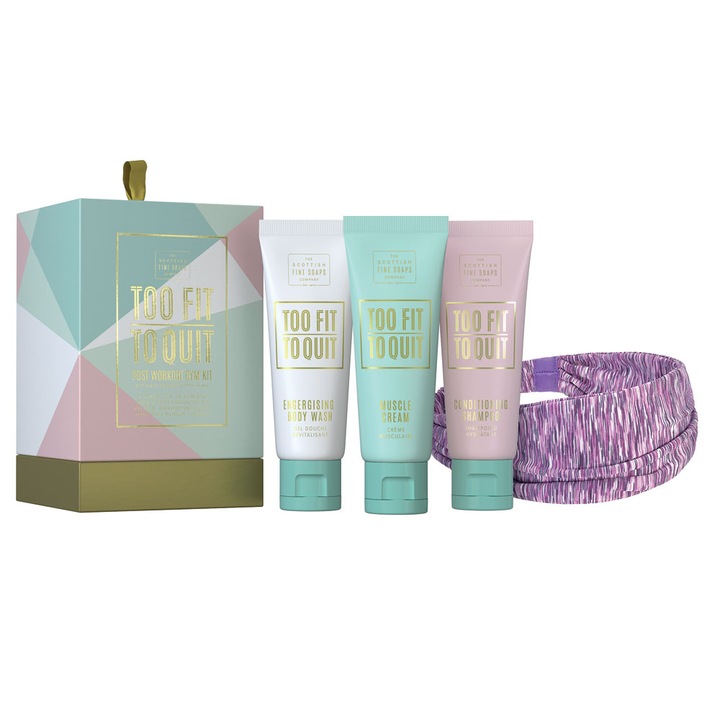 Комплект за тяло Scottish Fine Soaps за спорт и фитнес, 4 продукта