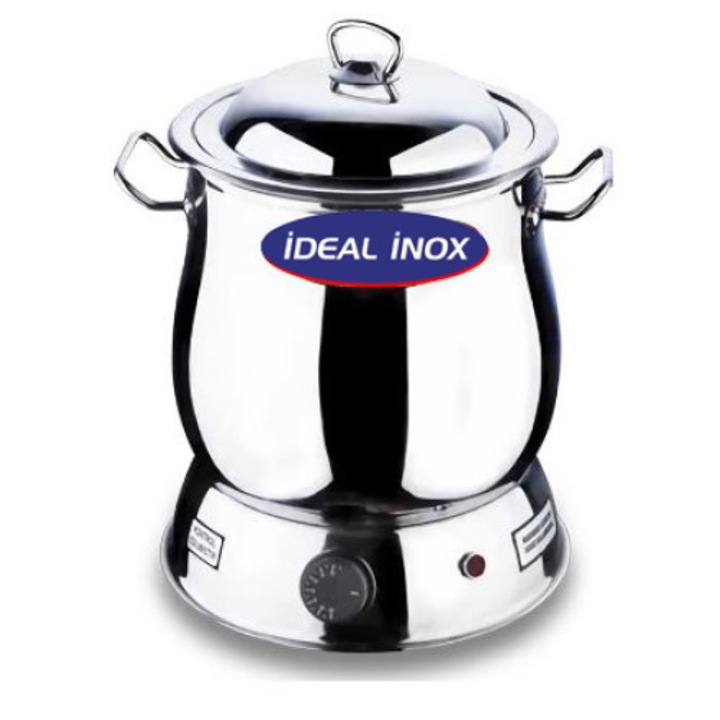 Recipient profesional pentru mentinut ciorba la cald, IDEAL INOX, capacitate 12 l, electric, constructie inox