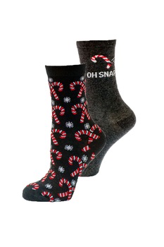 Set 2 sosete vesele Serena, imprimeu Merry Christmas, culoare gri inchis/negru, marimea 37-40 Set 2 sosete vesele Serena, imprimeu Merry Christmas, culoare gri inchis/negru, marimea 37-40