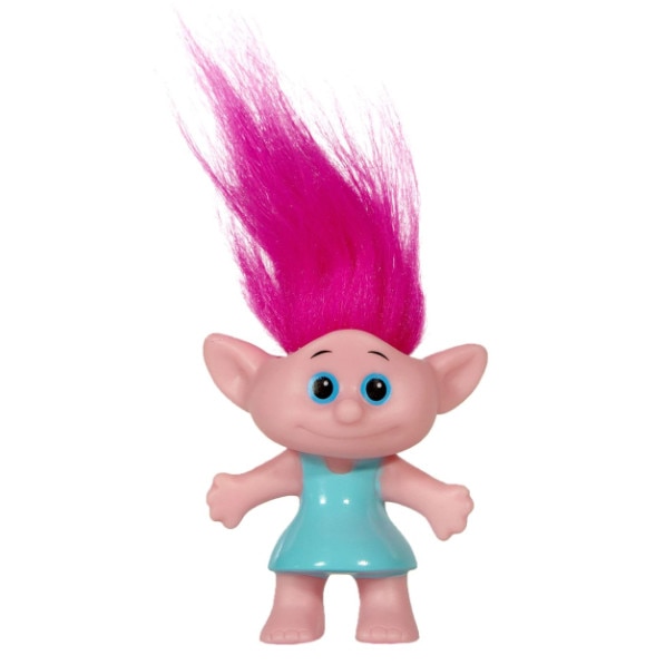 Figurina Troll cu par roz, 11 cm