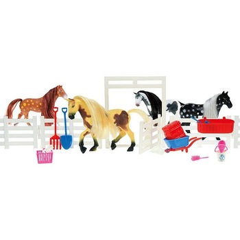 Set grajd cu cai, Toi-Toys,15 piese Set grajd cu cai, Toi-Toys,15 piese