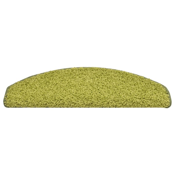 Set de 15 covorase de scari, vidaXL, Polipropilena 100% cu smocuri, 65 x 21 x 4 cm, 20 mm, Verde