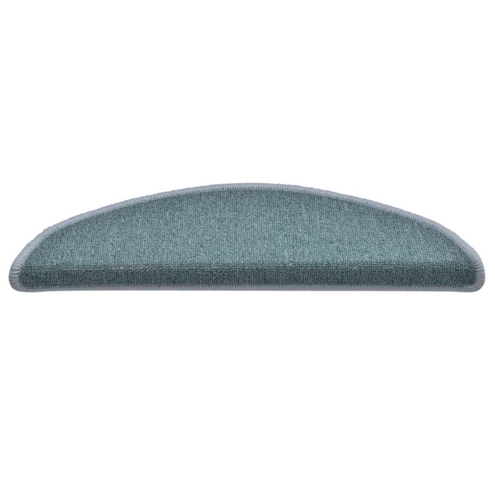 Set de 15 covorase de scari, vidaXL, Polipropilena 100% cu smocuri, 56 x 17 x 3 cm, 3 mm, Albastru deschis