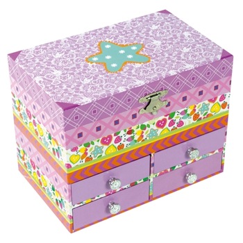 Cutie muzicala de bijuterii Imaginarium My Jewelry Box cu oglinda si balerina dansatoare, 4 sertare si compartiment pentru inele Cutie muzicala de bijuterii Imaginarium My Jewelry Box cu oglinda si balerina dansatoare, 4 sertare si compartiment pentru inele