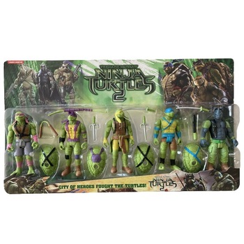 Set 5 Figurine tip Testoasele Ninja 2 articulate , cu fascicul led Set 5 Figurine tip Testoasele Ninja 2 articulate , cu fascicul led