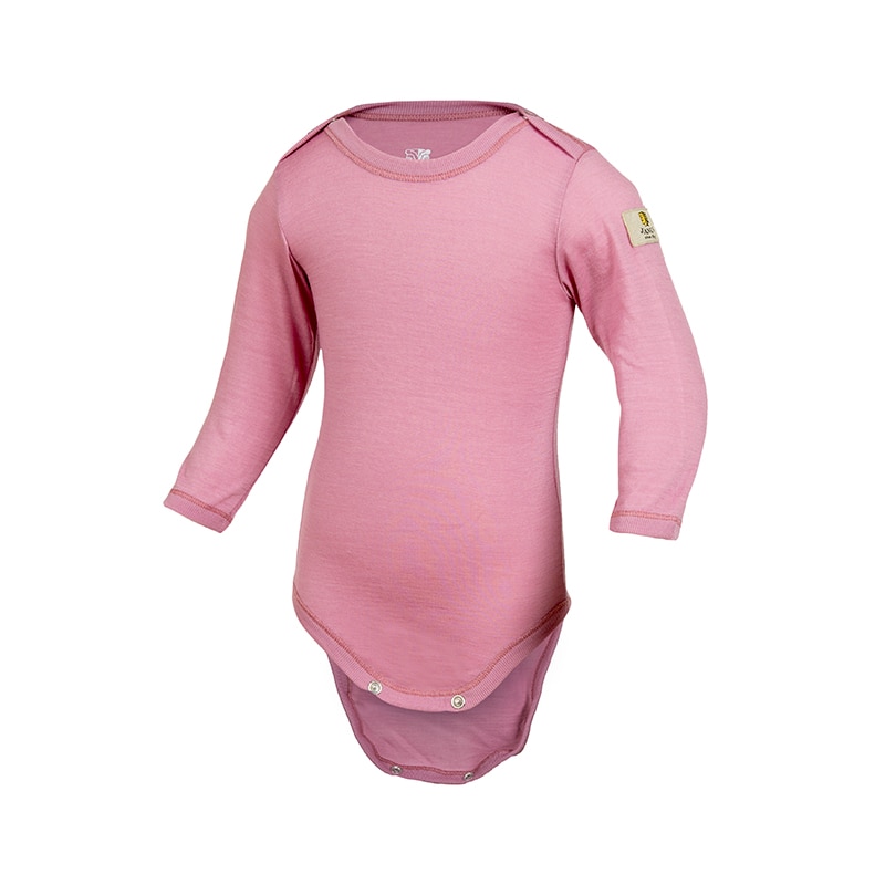 Body din lana merinos, Janus, Roz, 60 cm, 4-6 luni