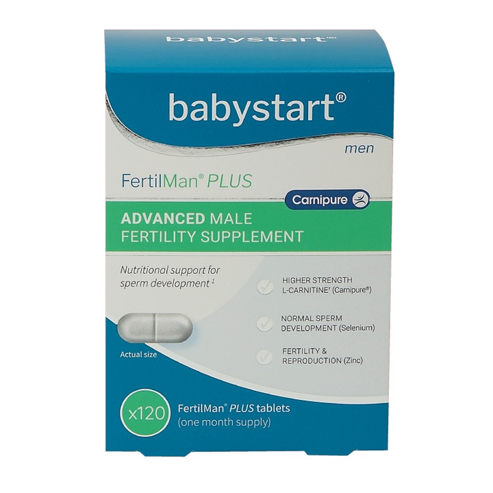 Хранителна добавка BabyStart FertilMan Plus, 120 капсули
