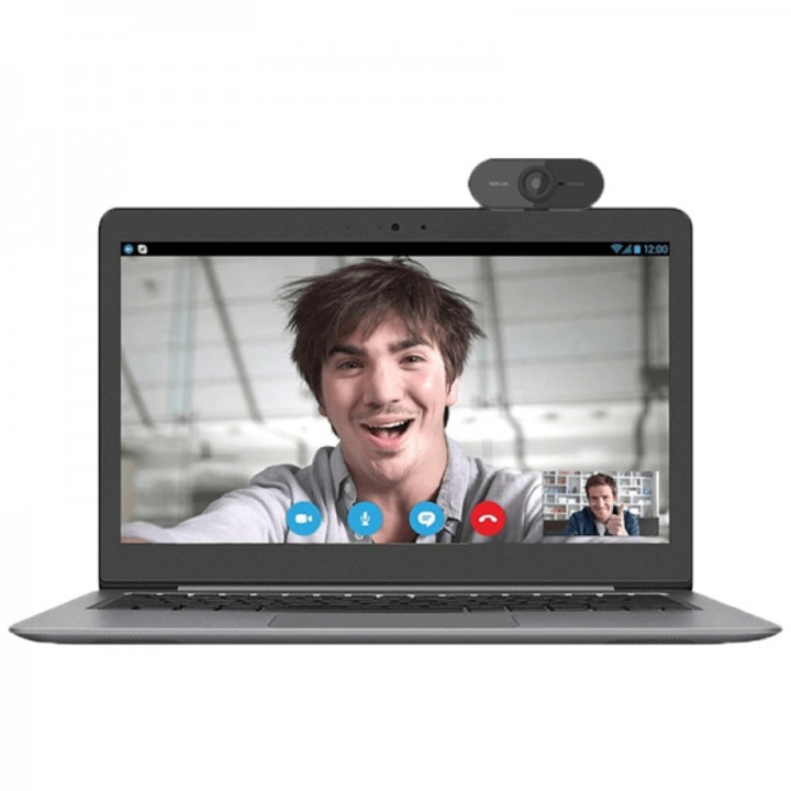 Webkamera Full HD 1080p beépített mikrofonnal USB 2.0 Plug and play, PC-hez vagy laptophoz, fekete, WEB01