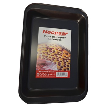 Tava de cuptor teflonata 38x26 cm Tava de cuptor teflonata 38x26 cm