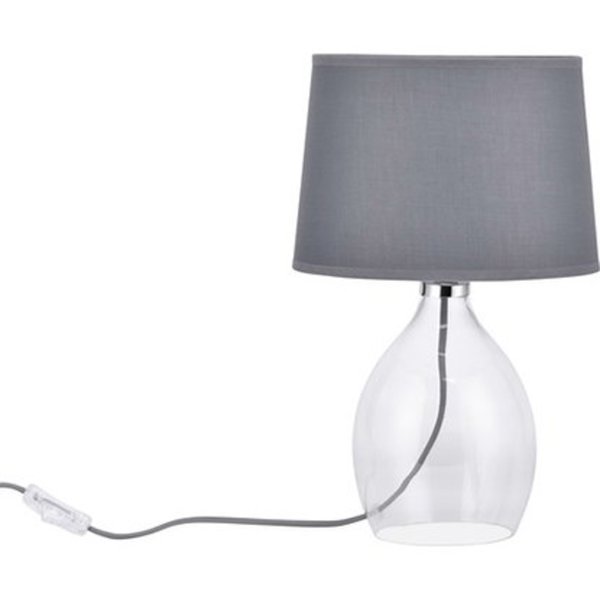 Veioza de masa, LeuchtenDirekt, LED, 1 sursa de iluminat, E14, gri/transparent