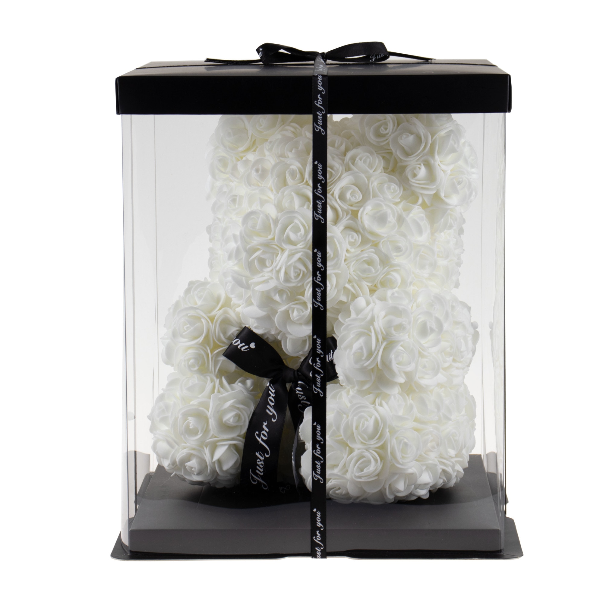 Ursulet din trandafiri de spuma + Cutie, 30 cm, Alb / CD4084-1_7