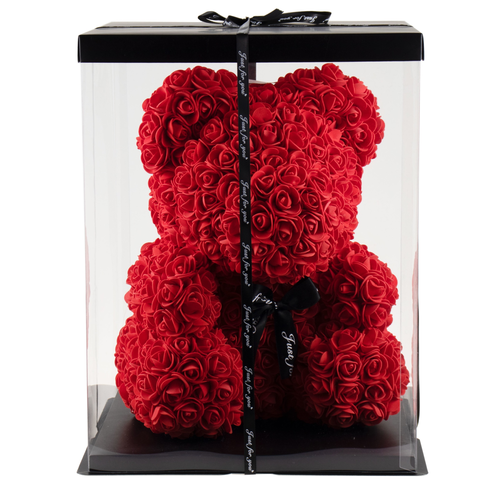 Ursulet din trandafiri de spuma + Cutie, 35 cm, Rosu / CD4084-2_1