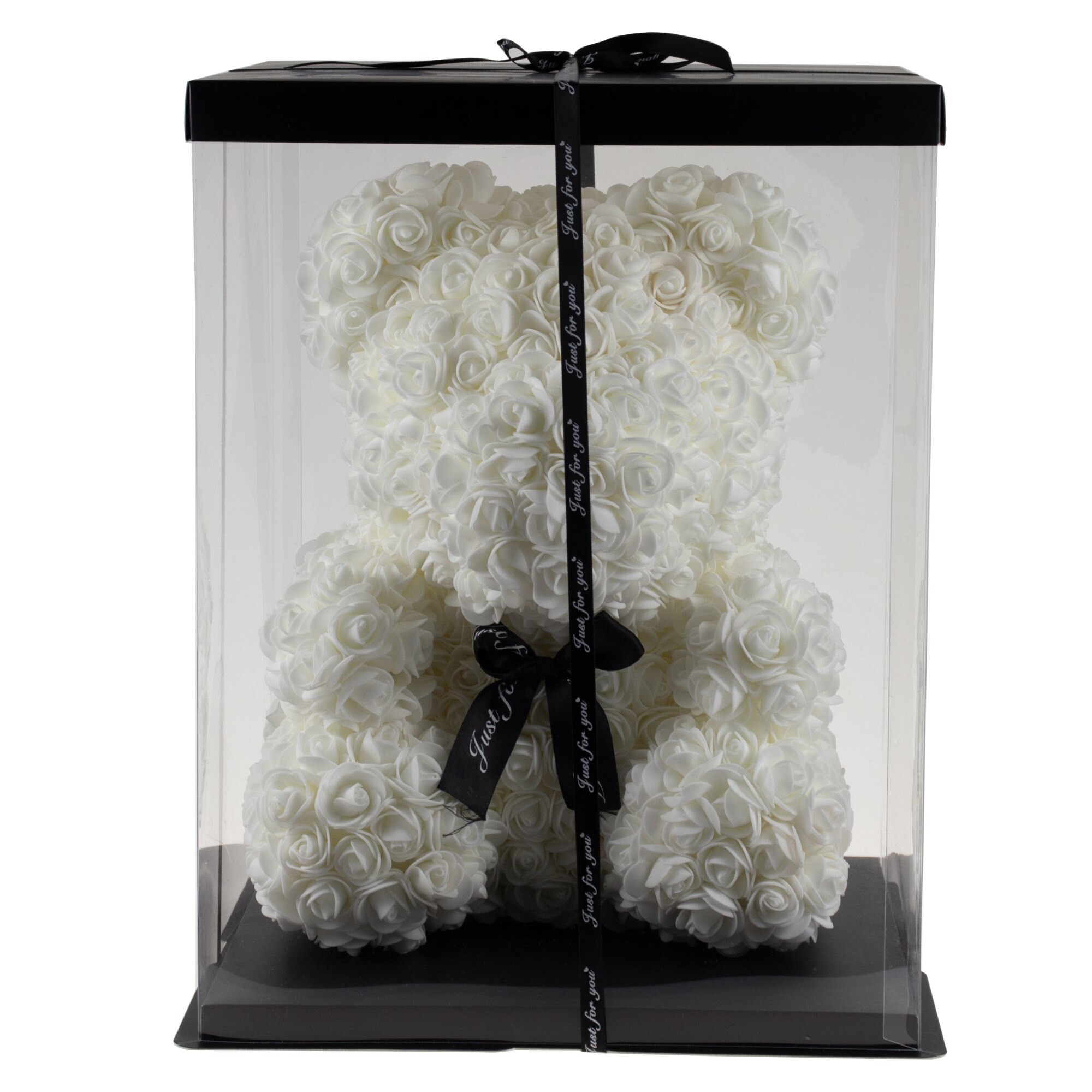 Ursulet din trandafiri de spuma + Cutie, 35 cm, Alb / CD4084-2_7