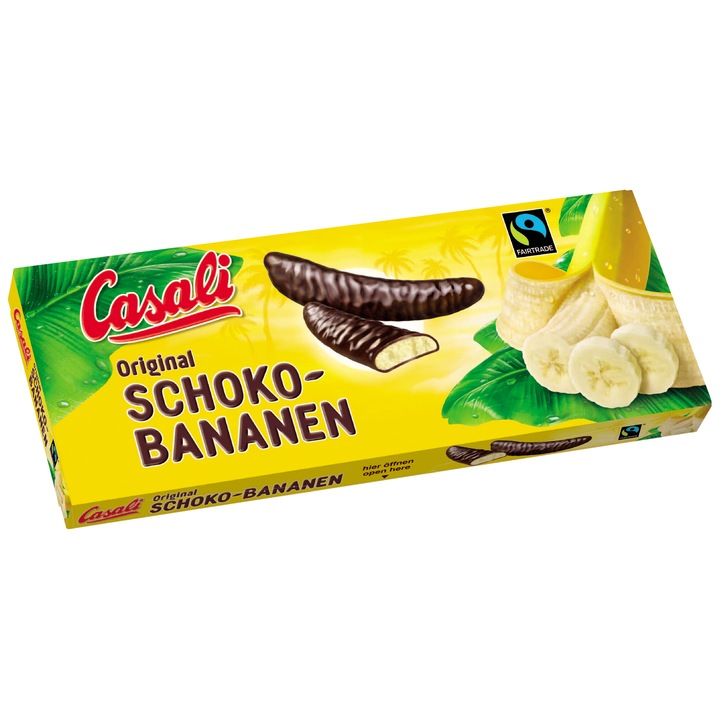 Batoane de ciocolata cu crema de banana Casali Chocolate Bananas, 300g