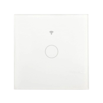 Intrerupator touch inteligent WiFi, fara Null, din sticla securizata, Tuya, 10A, 300W, Alb Intrerupator touch inteligent WiFi, fara Null, din sticla securizata, Tuya, 10A, 300W, Alb