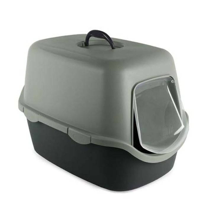 Litiera cu capac, Stefanplast, Green Line Cathy, Gri/Gri Verde, 56 x 40 x 40cm