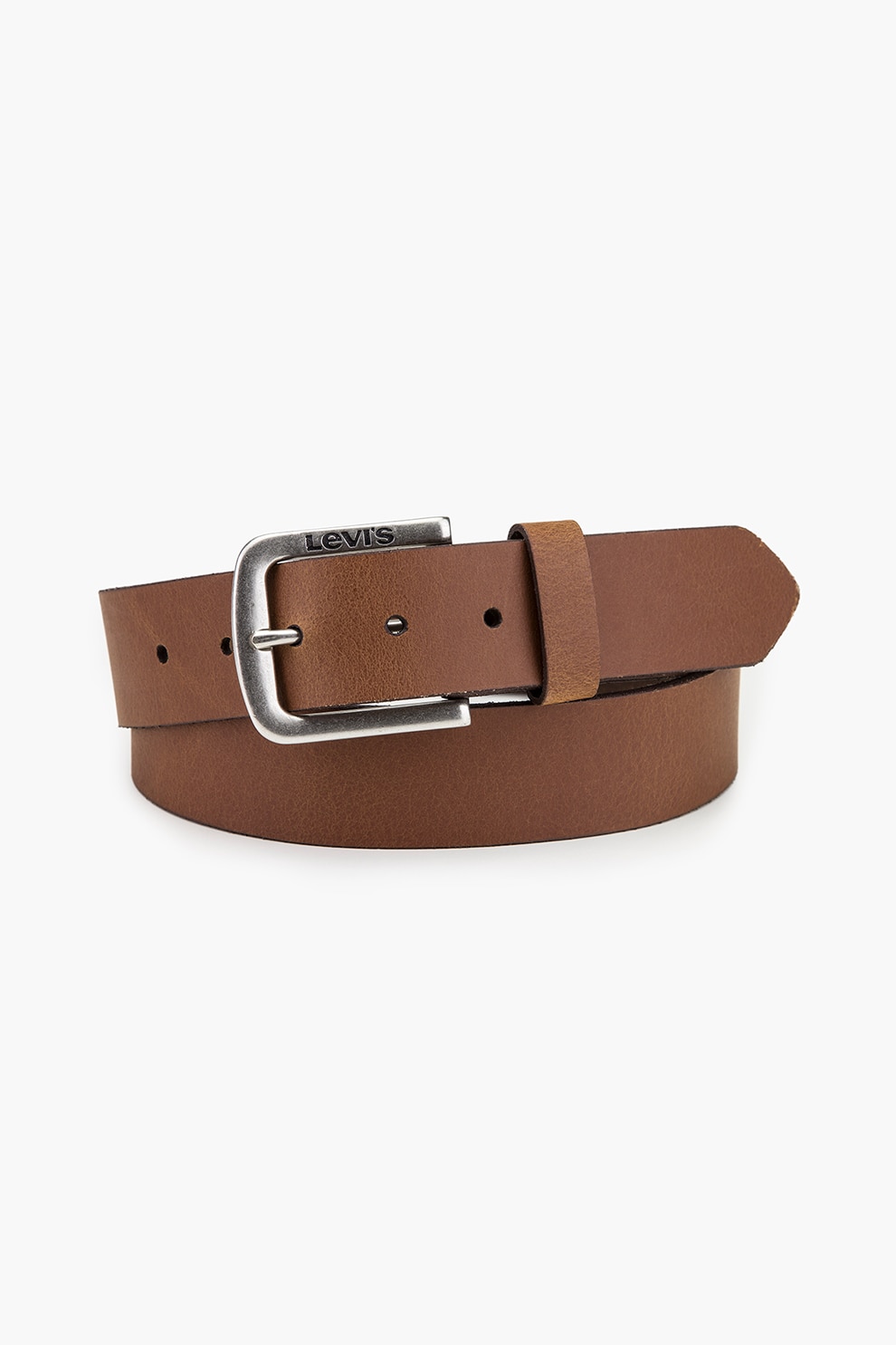 Levi's, Curea din piele cu logo discret, Maro scortisoara, 105