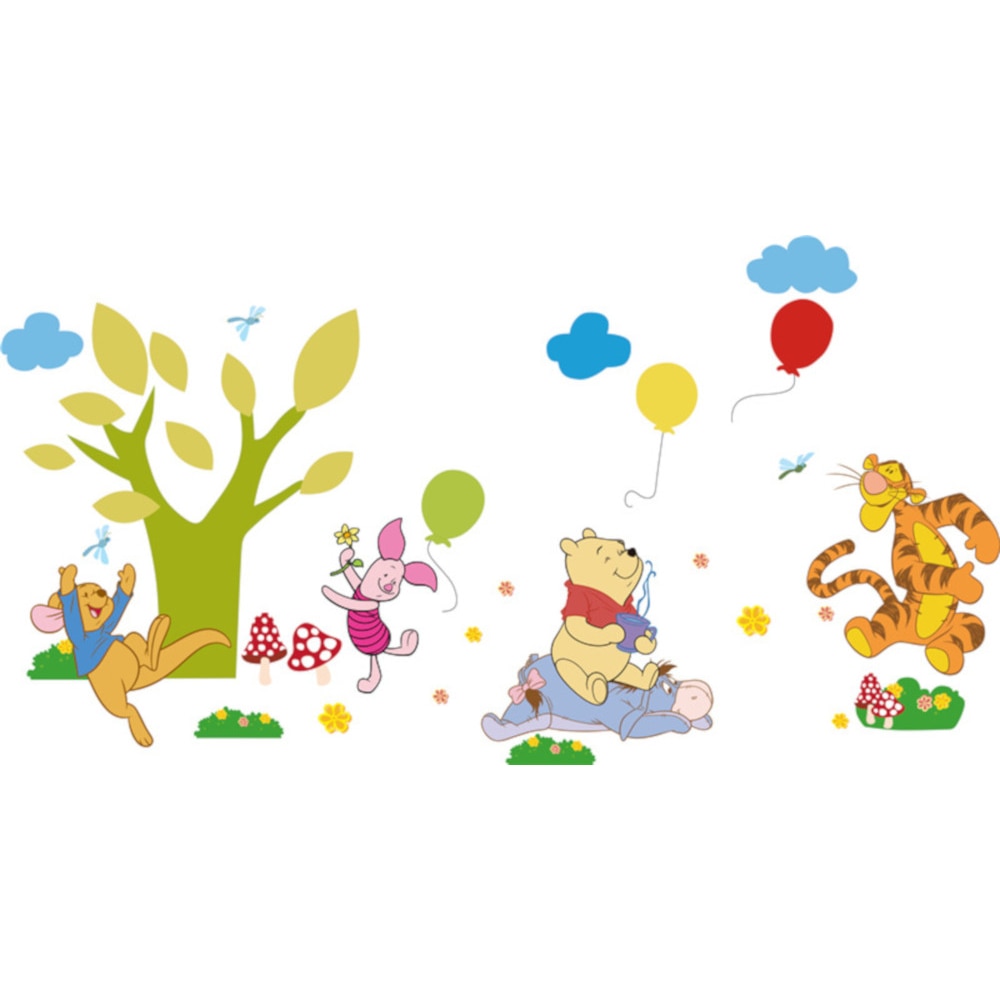Sticker decorativ Giftify Happy Friends, autocolant de perete pentru camera copii, 60x90 cm