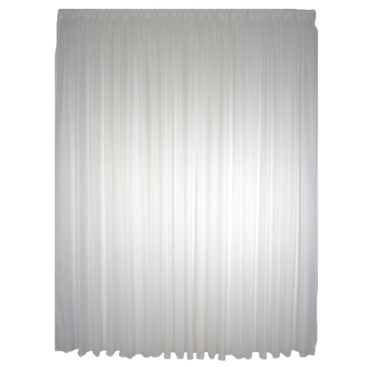 Завеса SereDesign, Семпла, От воал, Цвят слонова кост-крем, С ресни, L 300 cm x H 245 cm