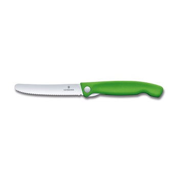 Cutit pliabil Victorinox Swiss Classic cu lama zimtata de 11 cm,culoare verde Cutit pliabil Victorinox Swiss Classic cu lama zimtata de 11 cm,culoare verde