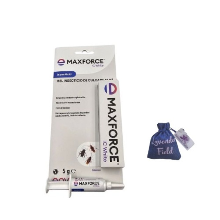 Insecticid profesional Max Force IC gel Bayer (Envu) 5 gr, anti gandaci de bucatarie, gandacul rosu si negru si Sac lavanda LF 10 gr