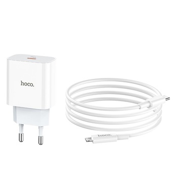 Incarcator retea Fast Charge Hoco C76A 1xUSB Type C+Cablu Type C to Lightning, 18W Incarcator retea Fast Charge Hoco C76A 1xUSB Type C+Cablu Type C to Lightning, 18W