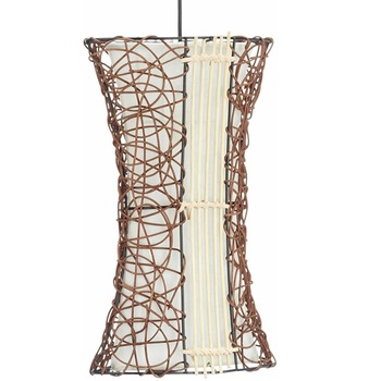 Pendul Retro, Trio, 1 sursa de iluminat, ratan, maro, 40 cm Pendul Retro, Trio, 1 sursa de iluminat, ratan, maro, 40 cm