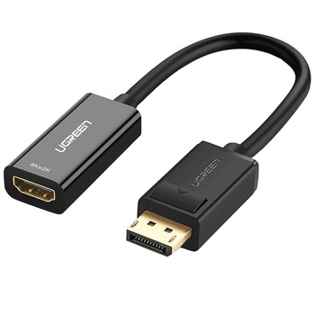Adaptor video DisplayPort - HDMI, Ugreen, 4K@30Hz 12bit, Black Adaptor video DisplayPort - HDMI, Ugreen, 4K@30Hz 12bit, Black