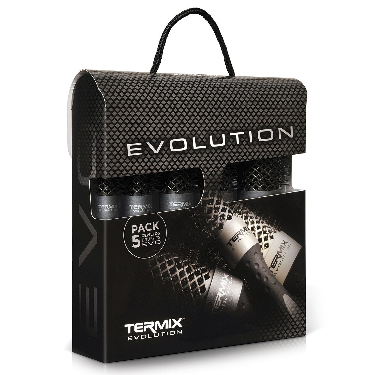 Set 5 Perii de par, Evolution Plus, Termix, Fibre ionizate par gros, 17,23,28,32,43Ø